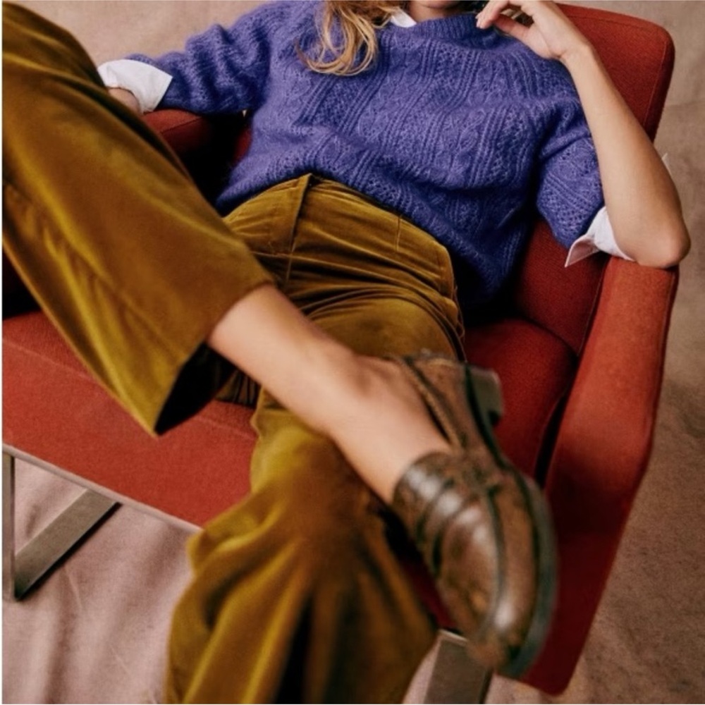 Sezane Martin Velvet Trousers, Curry Gold, Women’s 4 (36) - Picture 3 of 8